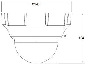 HD 720P 2.0 MegaPixel Wired Dome Network Camera Size