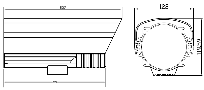 WDR Low Light Outdoor Bullet IR IP Camera Size