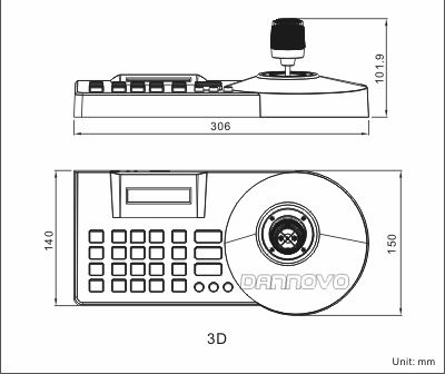 DANNOVO Keyboard Controller,PTZ Camera Controller(2D,3D) Size
