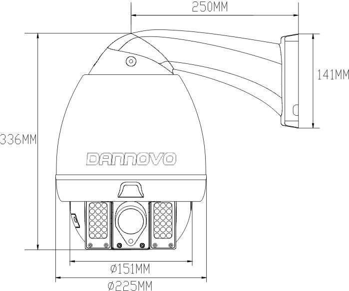 LG27x Optical Zoom Outdoor Waterproof PTZ IP Camera Size