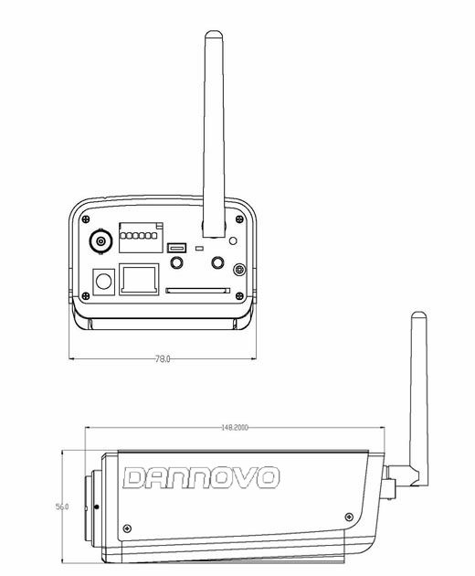 HD 1080P Wireless Box IP Camera Size